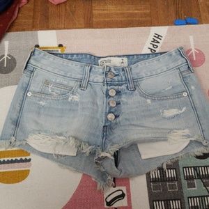 Bottom Up Distressed Denim Shorts